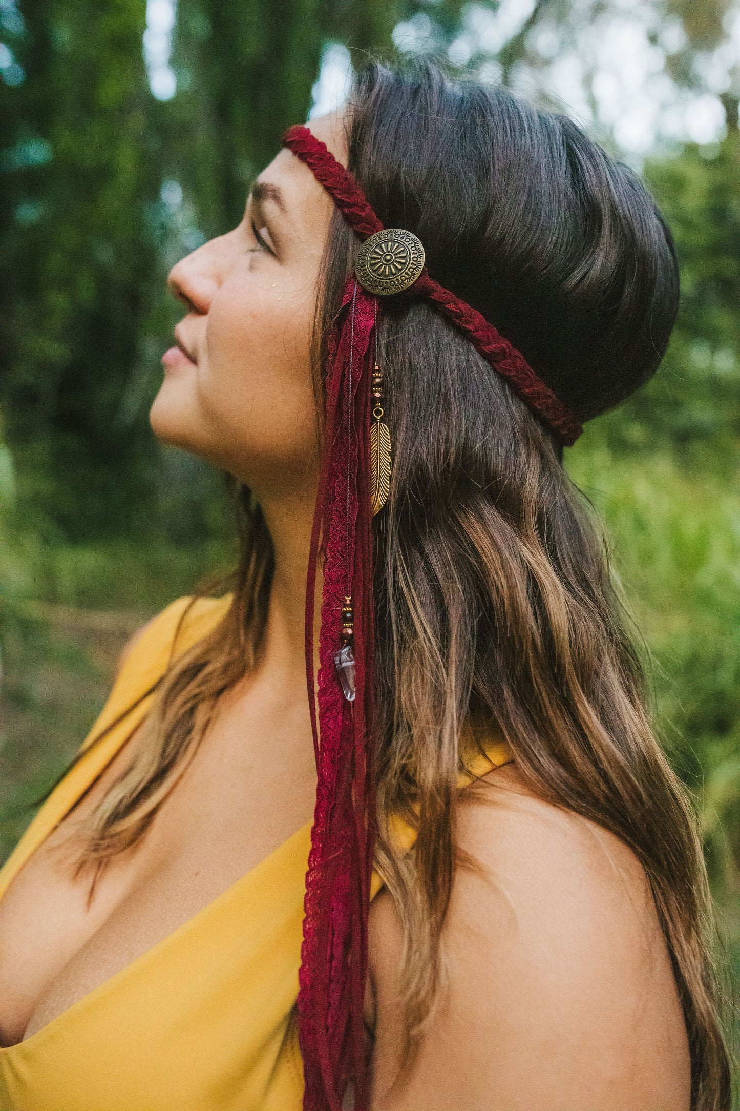 Maroon Suede Halo